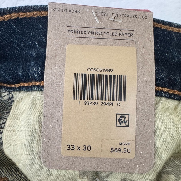 Levis 505 Jeans Mens Regular Fit Straight Leg Stretch 33x30 - Picture 5 of 8